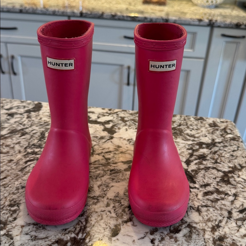 Hot Pink Kids Hunter Rain boots Size US 10 - Picture 7 of 8
